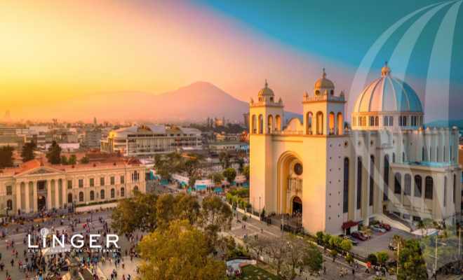 San Salvador at sunset - main plaza - El Salvador - LiNGER Travel